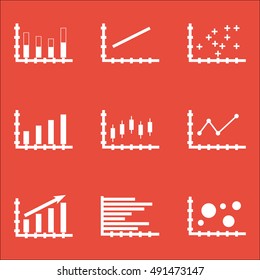 Set Of Graphs, Diagrams And Statistics Icons. Premium Quality Symbol Collection. Icons Can Be Used For Web, App And UI Design. Vector Illustration, EPS10.