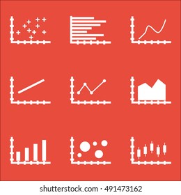 Set Of Graphs, Diagrams And Statistics Icons. Premium Quality Symbol Collection. Icons Can Be Used For Web, App And UI Design. Vector Illustration, EPS10.