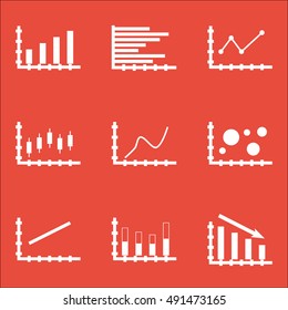 Set Of Graphs, Diagrams And Statistics Icons. Premium Quality Symbol Collection. Icons Can Be Used For Web, App And UI Design. Vector Illustration, EPS10.