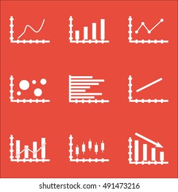 Set Of Graphs, Diagrams And Statistics Icons. Premium Quality Symbol Collection. Icons Can Be Used For Web, App And UI Design. Vector Illustration, EPS10.