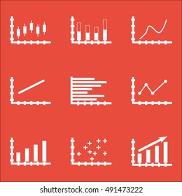 Set Of Graphs, Diagrams And Statistics Icons. Premium Quality Symbol Collection. Icons Can Be Used For Web, App And UI Design. Vector Illustration, EPS10.