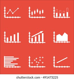 Set Of Graphs, Diagrams And Statistics Icons. Premium Quality Symbol Collection. Icons Can Be Used For Web, App And UI Design. Vector Illustration, EPS10.