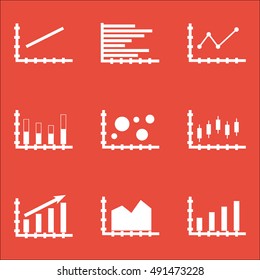 Set Of Graphs, Diagrams And Statistics Icons. Premium Quality Symbol Collection. Icons Can Be Used For Web, App And UI Design. Vector Illustration, EPS10.