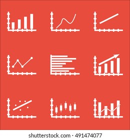 Set Of Graphs, Diagrams And Statistics Icons. Premium Quality Symbol Collection. Icons Can Be Used For Web, App And UI Design. Vector Illustration, EPS10.
