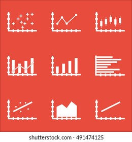 Set Of Graphs, Diagrams And Statistics Icons. Premium Quality Symbol Collection. Icons Can Be Used For Web, App And UI Design. Vector Illustration, EPS10.