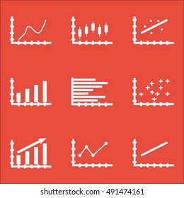Set Of Graphs, Diagrams And Statistics Icons. Premium Quality Symbol Collection. Icons Can Be Used For Web, App And UI Design. Vector Illustration, EPS10.