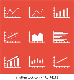 Set Of Graphs, Diagrams And Statistics Icons. Premium Quality Symbol Collection. Icons Can Be Used For Web, App And UI Design. Vector Illustration, EPS10.