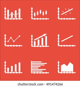Set Of Graphs, Diagrams And Statistics Icons. Premium Quality Symbol Collection. Icons Can Be Used For Web, App And UI Design. Vector Illustration, EPS10.
