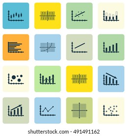Set Of Graphs, Diagrams And Statistics Icons. Premium Quality Symbol Collection. Icons Can Be Used For Web, App And UI Design. Vector Illustration, EPS10.