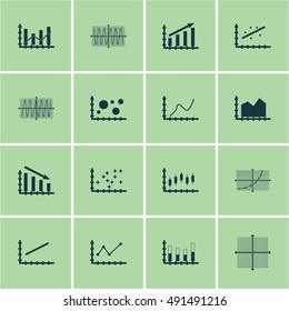 Set Of Graphs, Diagrams And Statistics Icons. Premium Quality Symbol Collection. Icons Can Be Used For Web, App And UI Design. Vector Illustration, EPS10.