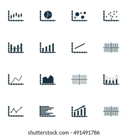 Set Of Graphs, Diagrams And Statistics Icons. Premium Quality Symbol Collection. Icons Can Be Used For Web, App And UI Design. Vector Illustration, EPS10.