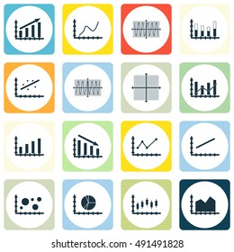 Set Of Graphs, Diagrams And Statistics Icons. Premium Quality Symbol Collection. Icons Can Be Used For Web, App And UI Design. Vector Illustration, EPS10.