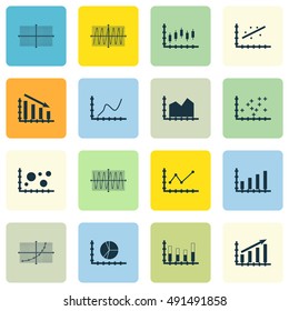 Set Of Graphs, Diagrams And Statistics Icons. Premium Quality Symbol Collection. Icons Can Be Used For Web, App And UI Design. Vector Illustration, EPS10.