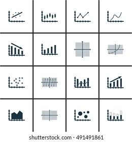 Set Of Graphs, Diagrams And Statistics Icons. Premium Quality Symbol Collection. Icons Can Be Used For Web, App And UI Design. Vector Illustration, EPS10.