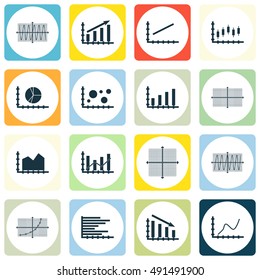 Set Of Graphs, Diagrams And Statistics Icons. Premium Quality Symbol Collection. Icons Can Be Used For Web, App And UI Design. Vector Illustration, EPS10.