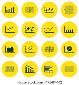 Set Of Graphs, Diagrams And Statistics Icons. Premium Quality Symbol Collection. Icons Can Be Used For Web, App And UI Design. Vector Illustration, EPS10.