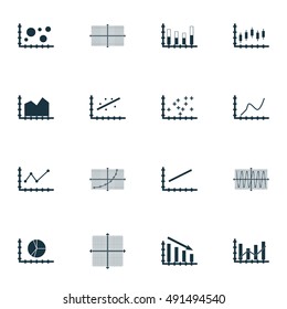 Set Of Graphs, Diagrams And Statistics Icons. Premium Quality Symbol Collection. Icons Can Be Used For Web, App And UI Design. Vector Illustration, EPS10.