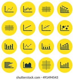 Set Of Graphs, Diagrams And Statistics Icons. Premium Quality Symbol Collection. Icons Can Be Used For Web, App And UI Design. Vector Illustration, EPS10.