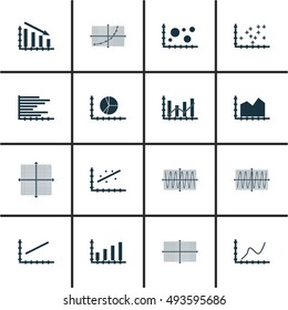 Set Of Graphs, Diagrams And Statistics Icons. Premium Quality Symbol Collection. Can Be Used For Web, App And UI Design. Vector Illustration, EPS10.