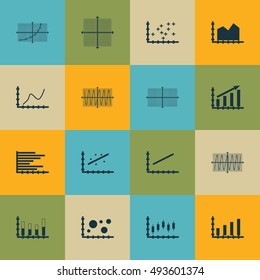 Set Of Graphs, Diagrams And Statistics Icons. Premium Quality Symbol Collection. Can Be Used For Web, App And UI Design. Vector Illustration, EPS10.
