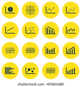 Set Of Graphs, Diagrams And Statistics Icons. Premium Quality Symbol Collection. Can Be Used For Web, App And UI Design. Vector Illustration, EPS10.