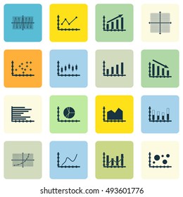 Set Of Graphs, Diagrams And Statistics Icons. Premium Quality Symbol Collection. Can Be Used For Web, App And UI Design. Vector Illustration, EPS10.