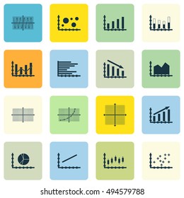 Set Of Graphs, Diagrams And Statistics Icons. Premium Quality Symbol Collection. Icons Can Be Used For Web, App And UI Design. Vector Illustration, EPS10.