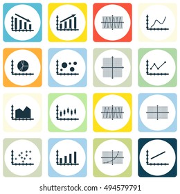 Set Of Graphs, Diagrams And Statistics Icons. Premium Quality Symbol Collection. Icons Can Be Used For Web, App And UI Design. Vector Illustration, EPS10.