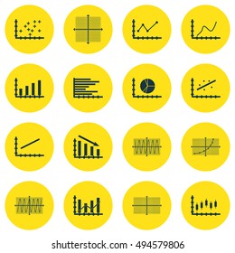 Set Of Graphs, Diagrams And Statistics Icons. Premium Quality Symbol Collection. Icons Can Be Used For Web, App And UI Design. Vector Illustration, EPS10.