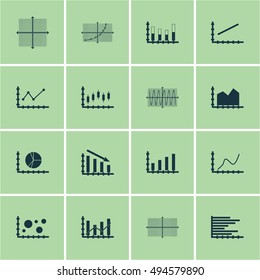 Set Of Graphs, Diagrams And Statistics Icons. Premium Quality Symbol Collection. Icons Can Be Used For Web, App And UI Design. Vector Illustration, EPS10.