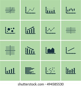 Set Of Graphs, Diagrams And Statistics Icons