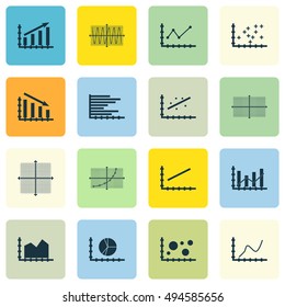 Set Of Graphs, Diagrams And Statistics Icons. Premium Quality Symbol Collection. Icons Can Be Used For Web, App And UI Design. Vector Illustration, EPS10.