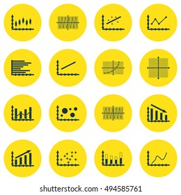 Set Of Graphs, Diagrams And Statistics Icons. Premium Quality Symbol Collection. Icons Can Be Used For Web, App And UI Design. Vector Illustration, EPS10.