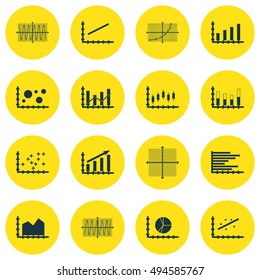 Set Of Graphs, Diagrams And Statistics Icons. Premium Quality Symbol Collection. Icons Can Be Used For Web, App And UI Design. Vector Illustration, EPS10.