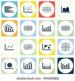 Set Of Graphs, Diagrams And Statistics Icons. Premium Quality Symbol Collection. Icons Can Be Used For Web, App And UI Design. Vector Illustration, EPS10.