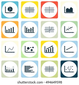 Set Of Graphs, Diagrams And Statistics Icons. Premium Quality Symbol Collection. Icons Can Be Used For Web, App And UI Design. Vector Illustration, EPS10.