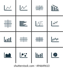 Set Of Graphs, Diagrams And Statistics Icons. Premium Quality Symbol Collection. Icons Can Be Used For Web, App And UI Design. Vector Illustration, EPS10.