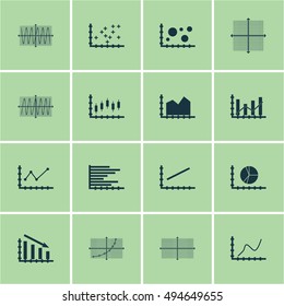 Set Of Graphs, Diagrams And Statistics Icons. Premium Quality Symbol Collection. Icons Can Be Used For Web, App And UI Design. Vector Illustration, EPS10.