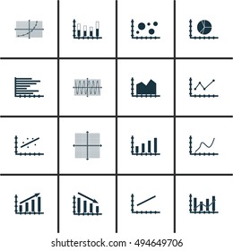 Set Of Graphs, Diagrams And Statistics Icons. Premium Quality Symbol Collection. Icons Can Be Used For Web, App And UI Design. Vector Illustration, EPS10.