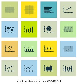 Set Of Graphs, Diagrams And Statistics Icons. Premium Quality Symbol Collection. Icons Can Be Used For Web, App And UI Design. Vector Illustration, EPS10.