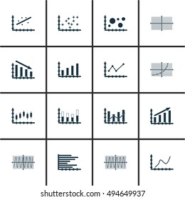 Set Of Graphs, Diagrams And Statistics Icons. Premium Quality Symbol Collection. Icons Can Be Used For Web, App And UI Design. Vector Illustration, EPS10.