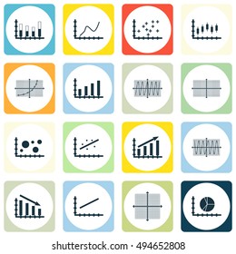 Set Of Graphs, Diagrams And Statistics Icons. Premium Quality Symbol Collection. Icons Can Be Used For Web, App And UI Design. Vector Illustration, EPS10.