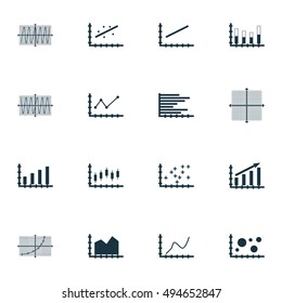 Set Of Graphs, Diagrams And Statistics Icons. Premium Quality Symbol Collection. Icons Can Be Used For Web, App And UI Design. Vector Illustration, EPS10.