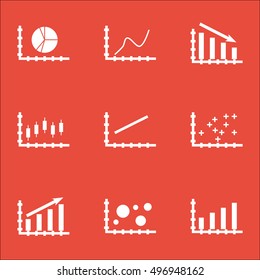 Set Of Graphs, Diagrams And Statistics Icons. Premium Quality Symbol Collection. Icons Can Be Used For Web, App And UI Design. Vector Illustration, EPS10.