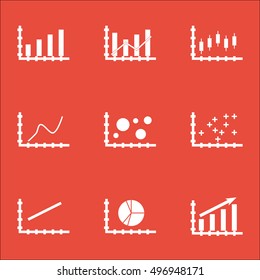 Set Of Graphs, Diagrams And Statistics Icons. Premium Quality Symbol Collection. Icons Can Be Used For Web, App And UI Design. Vector Illustration, EPS10.