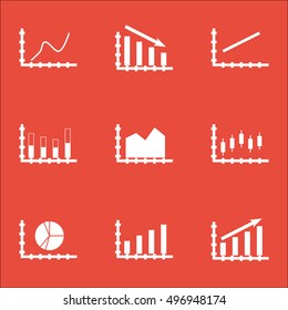 Set Of Graphs, Diagrams And Statistics Icons. Premium Quality Symbol Collection. Icons Can Be Used For Web, App And UI Design. Vector Illustration, EPS10.