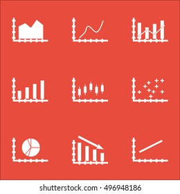 Set Of Graphs, Diagrams And Statistics Icons. Premium Quality Symbol Collection. Icons Can Be Used For Web, App And UI Design. Vector Illustration, EPS10.