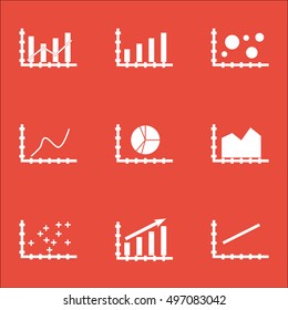 Set Of Graphs, Diagrams And Statistics Icons. Premium Quality Symbol Collection. Icons Can Be Used For Web, App And UI Design. Vector Illustration, EPS10.