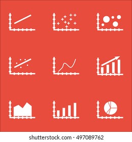 Set Of Graphs, Diagrams And Statistics Icons. Premium Quality Symbol Collection. Icons Can Be Used For Web, App And UI Design. Vector Illustration, EPS10.