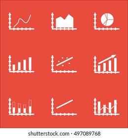 Set Of Graphs, Diagrams And Statistics Icons. Premium Quality Symbol Collection. Icons Can Be Used For Web, App And UI Design. Vector Illustration, EPS10.
